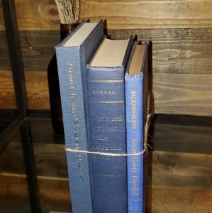 Vintage Antique Books Home Decor Gray Blue Gold.